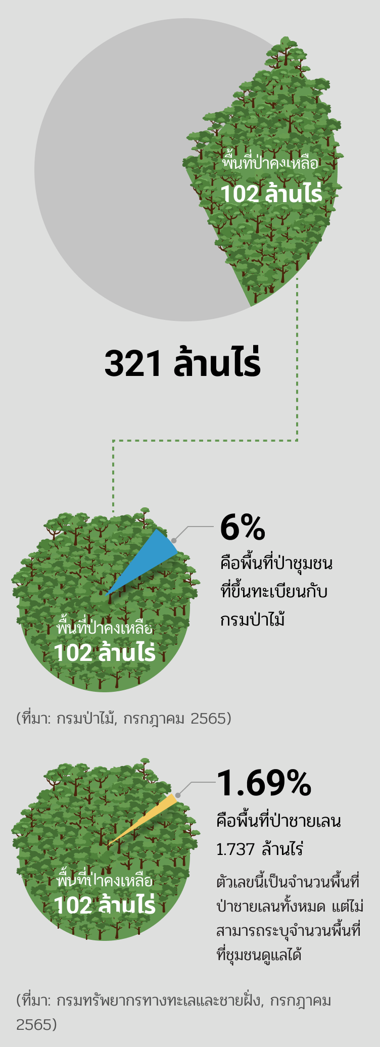 พื้นที่ป่าไม้ในปัจจุบัน